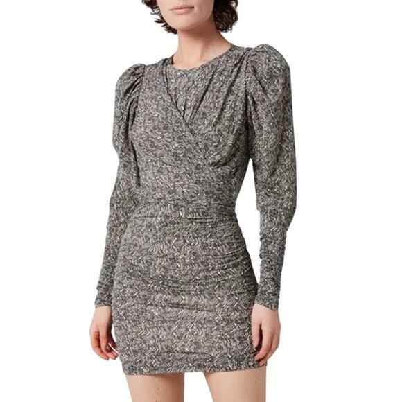 Isabel Marant Etoile Women's Ghita Printed Jersey Dress - Ecru/Black NWT M - Picture 8 of 8